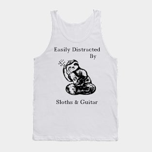 Easily Distracted By Sloths And Guitar Tank Top